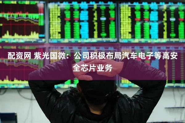 配资网 紫光国微：公司积极布局汽车电子等高安全芯片业务